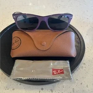 Ray-Ban Purple Sunglasses with Brown Case s-l400.jpg main image 2